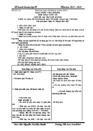 Kế hoạch bài dạy môn Chương trình Lớp 4 - Tuần 23 năm học 2022-2023 (Nguyễn Thị Diệu Huyền)
