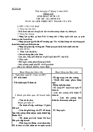 Kế hoạch bài dạy môn Chương trình Lớp 4 - Tuần 28 năm học 2022-2023 (Nguyễn Thị Diệu Huyền)