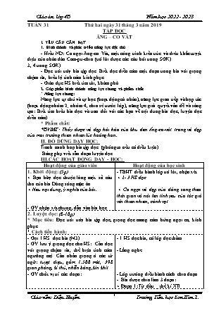 Kế hoạch bài dạy môn Chương trình Lớp 4 - Tuần 31 năm học 2022-2023 (Nguyễn Thị Diệu Huyền)
