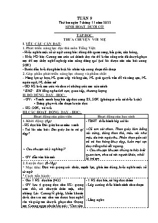 Kế hoạch bài dạy môn Chương trình Lớp 4 - Tuần 9 năm học 2022-2023 (Nguyễn Thị Diệu Huyền)