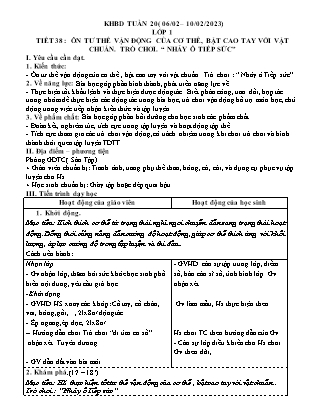 Kế hoạch bài dạy môn Giáo dục Thể chất Lớp 1 đến Lớp 5 - Tuần 20 năm học 2022-2023 (Nguyễn Thành Trung)