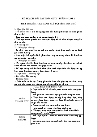 Kế hoạch bài dạy môn Giáo dục Thể chất Lớp 1 đến Lớp 5 - Tuần 8 năm học 2022-2023 (Đinh Nho Quân)