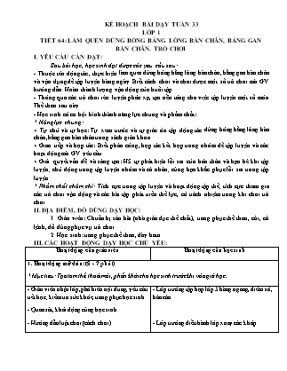 Kế hoạch bài dạy môn Giáo dục Thể chất Lớp 1 đến Lớp 5 - Tuần 33 năm học 2022-2023 (Nguyễn Thành Trung)