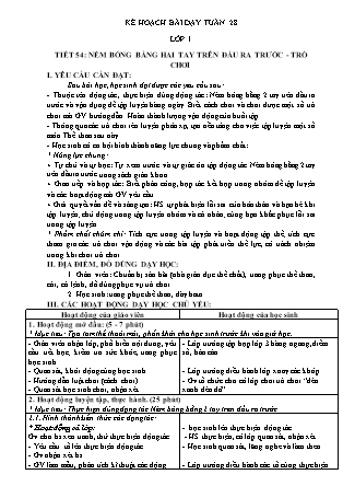Kế hoạch bài dạy môn Giáo dục Thể chất Lớp 1 đến Lớp 5 - Tuần 28 năm học 2022-2023 (GV Nguyễn Thành Trung)