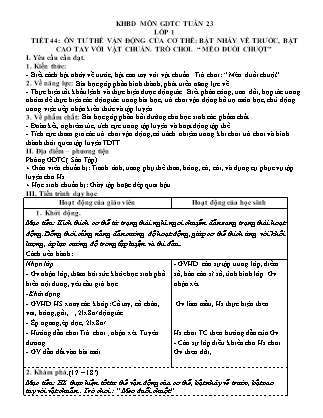 Kế hoạch bài dạy môn Giáo dục Thể chất Lớp 1 đến Lớp 5 - Tuần 23 năm học 2022-2023 (Đinh Nho Quân)