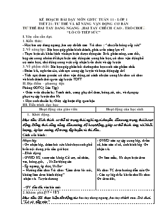 Kế hoạch bài dạy môn Giáo dục Thể chất Lớp 1 đến Lớp 5 - Tuần 11 năm học 2022-2023 (Nguyễn Thành Trung)