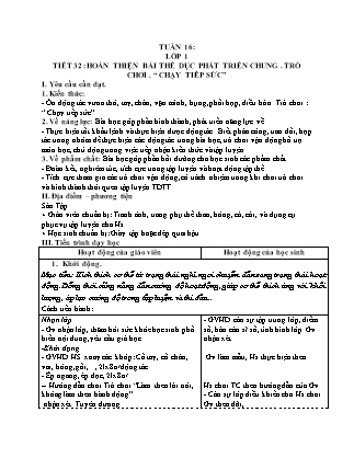 Kế hoạch bài dạy môn Giáo dục Thể chất Lớp 1 đến Lớp 5 - Tuần 16 năm học 2022-2023 (Đinh Nho Quân)