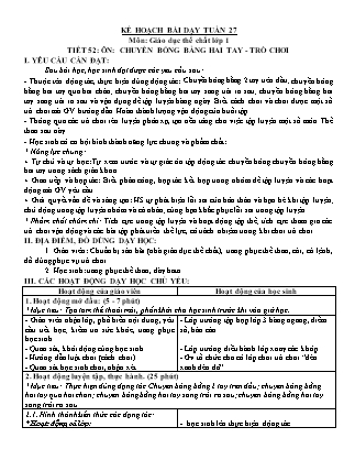 Kế hoạch bài dạy môn Giáo dục Thể chất Lớp 1 đến Lớp 5 - Tuần 27 năm học 2022-2023 (Nguyễn Thành Trung)