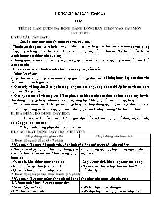 Kế hoạch bài dạy môn Giáo dục Thể chất Lớp 1 đến Lớp 5 - Tuần 32 năm học 2022-2023 (Nguyễn Thành Trung)