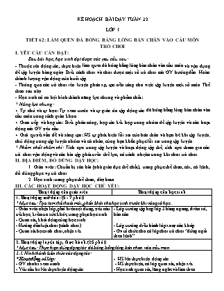 Kế hoạch bài dạy môn Giáo dục Thể chất Lớp 1 đến Lớp 5 - Tuần 32 năm học 2022-2023 (Đinh Nho Quân)