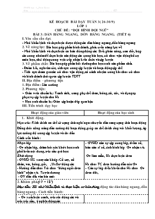 Kế hoạch bài dạy môn Giáo dục Thể chất Lớp 1 đến Lớp 5 - Tuần 3 năm học 2022-2023 (Đinh Nho Quân)