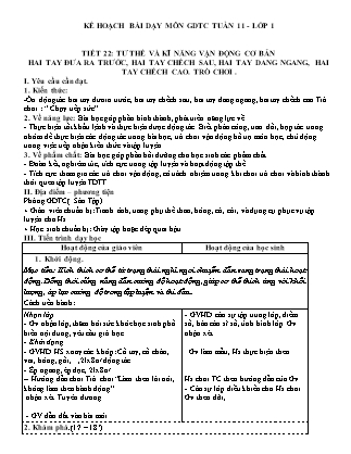 Kế hoạch bài dạy môn Giáo dục Thể chất Lớp 1 đến Lớp 5 - Tuần 11 năm học 2022-2023 (Đinh Nho Quân)