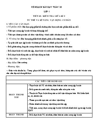 Kế hoạch bài dạy môn Giáo dục Thể chất Lớp 1 đến Lớp 5 - Tuần 28 năm học 2022-2023 (Nguyễn Thành Trung)