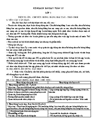 Kế hoạch bài dạy môn Giáo dục Thể chất Lớp 1 đến Lớp 5 - Tuần 27 năm học 2022-2023 (Đinh Nho Quân)