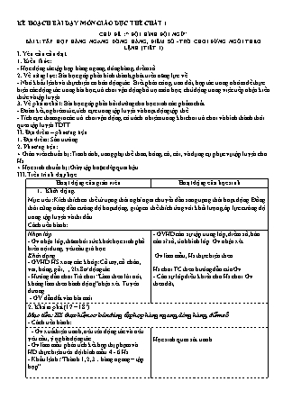 Kế hoạch bài dạy môn Giáo dục Thể chất Lớp 1+4+5 - Tuần 2 năm học 2022-2023 (Đinh Nho Quân)