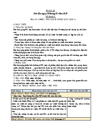 Kế hoạch bài dạy môn Mĩ Thuật Lớp 1 đến Lớp 5 - Tuần 20 năm học 2022-2023 (Phan Thị Thúy Hà)