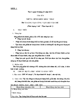Kế hoạch bài dạy Môn Mĩ thuật Lớp 1 đến Lớp 5 - Tuần 20 năm học 2021-2022 (Phan Thị Thúy Hà)