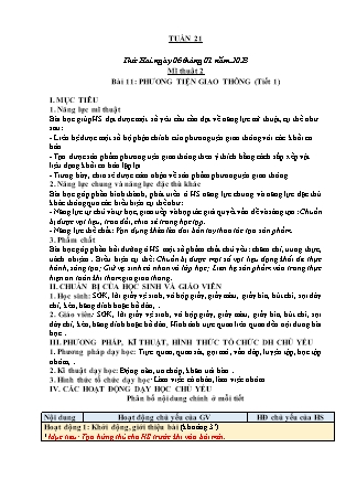 Kế hoạch bài dạy môn Mĩ Thuật Lớp 1 đến Lớp 5 - Tuần 21 năm học 2022-2023 (GV Phan Thị Thúy Hà)
