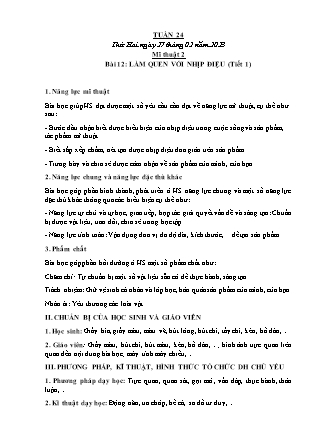 Kế hoạch bài dạy môn Mĩ Thuật Lớp 1 đến Lớp 5 - Tuần 24 năm học 2022-2023 (Phan Thị Thúy Hà)
