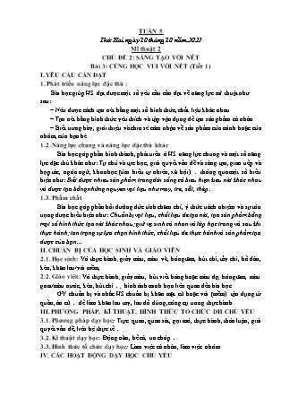 Kế hoạch bài dạy môn Mĩ Thuật Lớp 1 đến Lớp 5 - Tuần 5 năm học 2022-2023 (Phan Thị Thúy Hà)