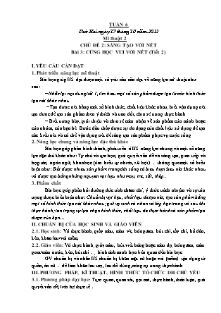 Kế hoạch bài dạy môn Mĩ Thuật Lớp 1 đến Lớp 5 - Tuần 6 năm học 2022-2023 (Phan Thị Thúy Hà)