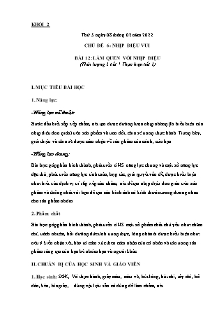 Kế hoạch bài dạy Môn Mĩ thuật Lớp 1+2+3 - Tuần 21 năm học 2021-2022 (Phan Thị Thúy Hà)
