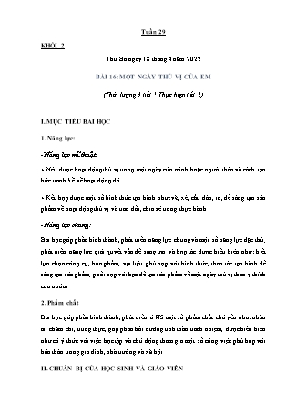 Kế hoạch bài dạy Môn Mĩ thuật Lớp 1+2+4+5 - Tuần 29 năm học 2021-2022 (Phan Thị Thúy Hà)