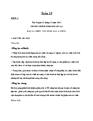 Kế hoạch bài dạy Môn Mĩ thuật Lớp 2+3 - Tuần 15 năm học 2021-2022 (Phan Thị Thúy Hà)