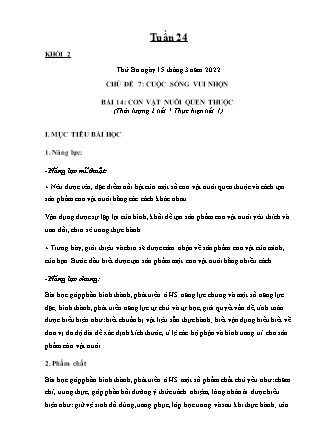 Kế hoạch bài dạy Môn Mĩ thuật Lớp 2+3 - Tuần 24 năm học 2021-2022 (Phan Thị Thúy Hà)