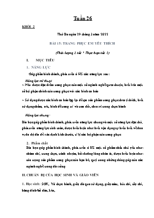 Kế hoạch bài dạy Môn Mĩ thuật Lớp 2+3 - Tuần 26 năm học 2021-2022 (Phan Thị Thúy Hà)