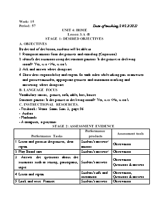 Kế hoạch bài dạy môn Tiếng Anh Lớp 3 - Tuần 15 năm học 2022-2023 (Vì Thị Hoa)