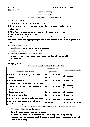 Kế hoạch bài dạy môn Tiếng Anh Lớp 3 - Tuần 30 năm học 2022-2023 (Vì Thị Hoa)