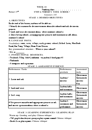 Kế hoạch bài dạy môn Tiếng Anh Lớp 4 - Tuần 10 năm học 2022-2023 (Phan Thị Thu Lài)