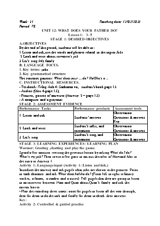 Kế hoạch bài dạy môn Tiếng Anh Lớp 4 - Tuần 22 năm học 2022-2023 (Vì Thị Hoa)