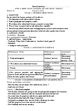 Kế hoạch bài dạy môn Tiếng Anh Lớp 5 - Tuần 11 năm học 2022-2023 (Phan Thị Thu Lài)