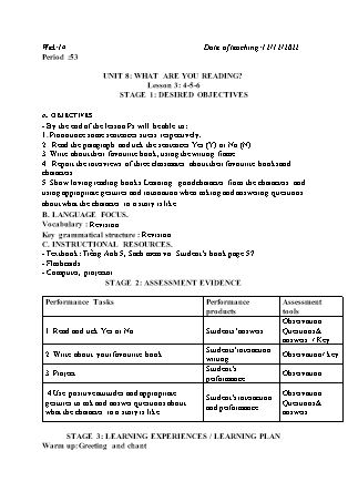 Kế hoạch bài dạy môn Tiếng Anh Lớp 5 - Tuần 14 năm học 2022-2023 (Vì Thị Hoa)