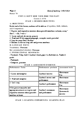 Kế hoạch bài dạy môn Tiếng Anh Lớp 5 - Tuần 22 năm học 2022-2023 (Vì Thị Hoa)