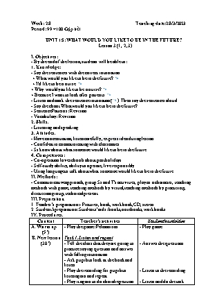 Kế hoạch bài dạy môn Tiếng Anh Lớp 5 - Tuần 28 năm học 2022-2023 (Vì Thị Hoa)