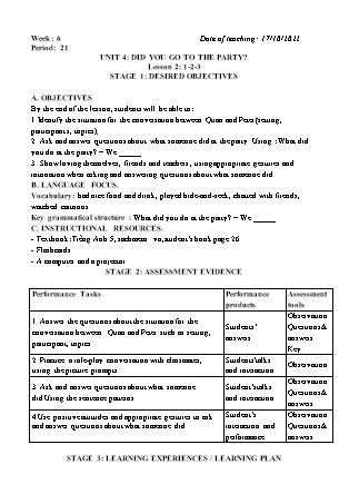 Kế hoạch bài dạy môn Tiếng Anh Lớp 5 - Tuần 6 năm học 2022-2023 (Vì Thị Hoa)