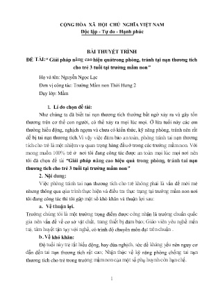 SKKN Giải pháp nâng cao hiệu quả trong phòng, tránh tai nạn thương tích cho trẻ 3 tuổi tại trường mầm non NH 2020-2021 (Nguyễn Ngọc Lạc)