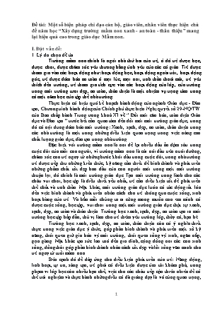 SKKN Một số biện pháp chỉ đạo cán bộ, giáo viên, nhân viên thực hiện chủ đề năm học Xây dựng trường mầm non Xanh - An toàn - Thân thiện mang lại hiệu quả ca trong giáo dục Mầm non (Phạm Thị Minh Xuân)