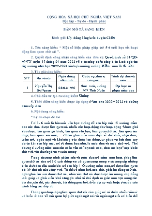 SKKN Một số biện pháp giúp trẻ 5-6 tuổi học tốt hoạt động làm quen chữ cái NH 2022-2023 (Nguyễn Thị Bé Ngoan)