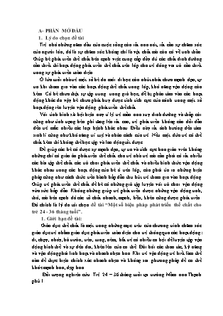 SKKN Một số biện pháp phát triển thể chất cho trẻ 24-36 tháng tuổi NH 2021-2022
