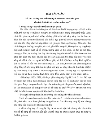 SKKN Nâng cao chất lượng tổ chức trò chơi dân gian cho trẻ 5-6 tuổi tại trường mầm non NH 2020-2021 (Nguyễn Thị Thu Thảo)