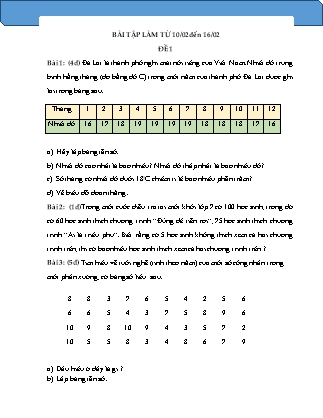 3 Đề ôn tập môn Toán Lớp 7