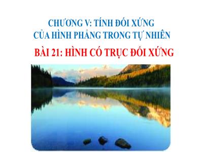 Bài giảng môn Toán Lớp 6 - Chương V, Bài 21: Hình có trục đối xứng