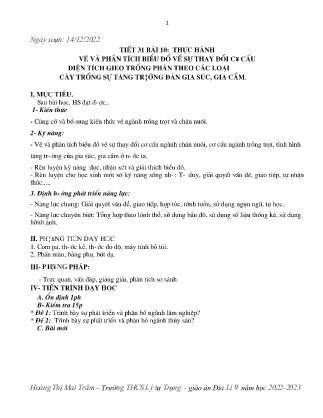 Kế hoạch bài dạy môn Địa Lí 9 - Tuần 18+19, Tiết 31+32 - Bài 10: Thực hành vẽ và phân tích biểu đồ về sự thay đổi cơ cấu diện tích gieo trồng phân theo các loại cây trồng sự tăng trưởng đàn gia súc, gia cầm; Ôn tập và củng cố kiến thức ngành dịch vụ (GV: 
