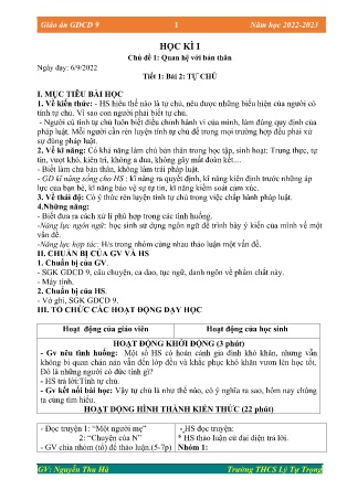 Kế hoạch bài dạy môn GDCD 9 - Tuần 1-5, Tiết 1-5 (GV: Nguyễn Thu Hà)