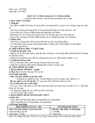 Kế hoạch bài dạy môn Ngữ Văn 8 - Tuần 3, Tiết 9-12 (GV: Đặng Thị Quế)