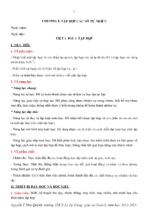 Kế hoạch bài dạy môn Toán 6 - Chương I, Tiết 1+2+3, Bài 1+2+3 (GV: Nguyễn T Như Quỳnh)